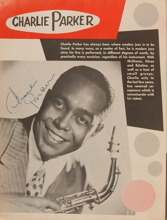 Lot #482 Charlie Parker: Beautiful 1954 full-page image of Charlie Parker - Image 1