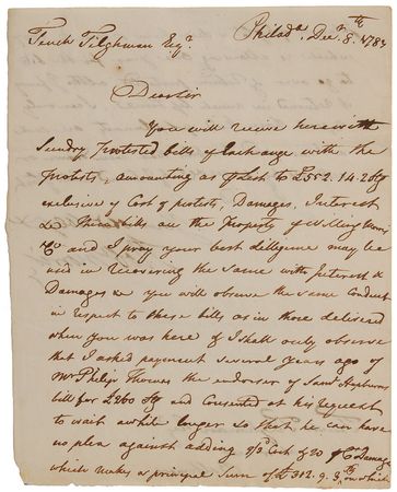 Lot #114 Robert Morris: Morris writes to his Baltimore business partner, a former aide-de-camp to General Washington - Image 1