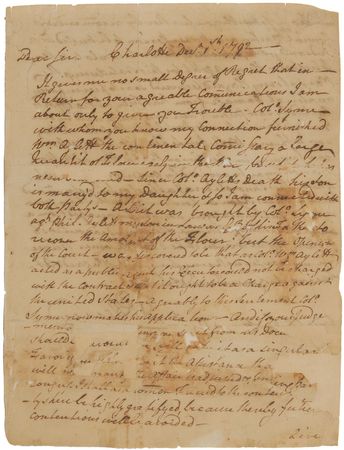 Lot #121 Patrick Henry: In consideration of General Joseph Martinâ?? 