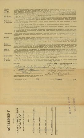 Lot #136 Harley-Davidson: William H. Davidson Signed Document - Image 2