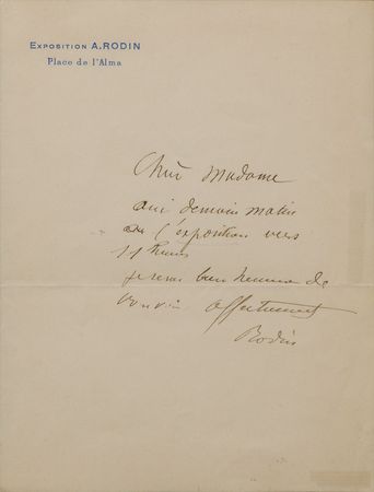 Lot #391 Auguste Rodin Handwritten Letter Signed - Image 2