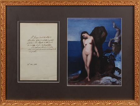 Lot #387 Jean Auguste Ingres Handwritten Letter Signed - Image 1