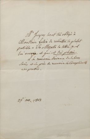 Lot #387 Jean Auguste Ingres Handwritten Letter Signed - Image 2