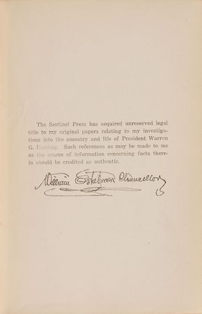 Lot #37 Warren G. Harding: Incredibly rare copy of the suppressed Harding 
