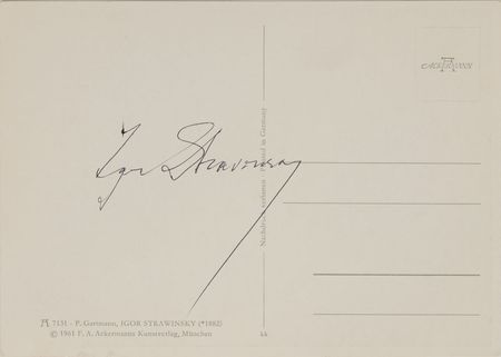 Lot #563 Igor Stravinsky - Image 1