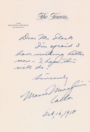 Lot #476 Maria Callas: A pair of gifts from 