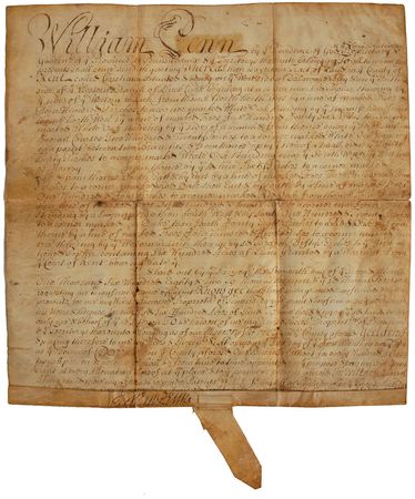 Lot #126 William Penn: Rare 1684 document from the founder of Pennsylvania - Image 1