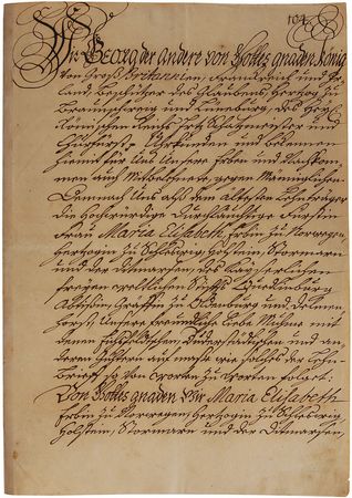 Lot #236 King George II Signed Document - Image 1
