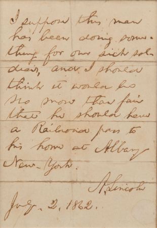 Lot #15 Abraham Lincoln: President Lincoln rewards a man 