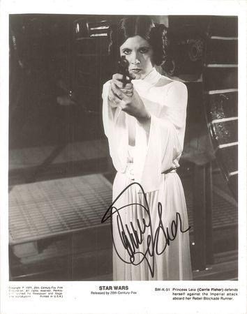 Lot #716 Carrie Fisher Signed Photograph