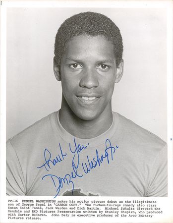 Lot #761 Denzel Washington Signed Photograph