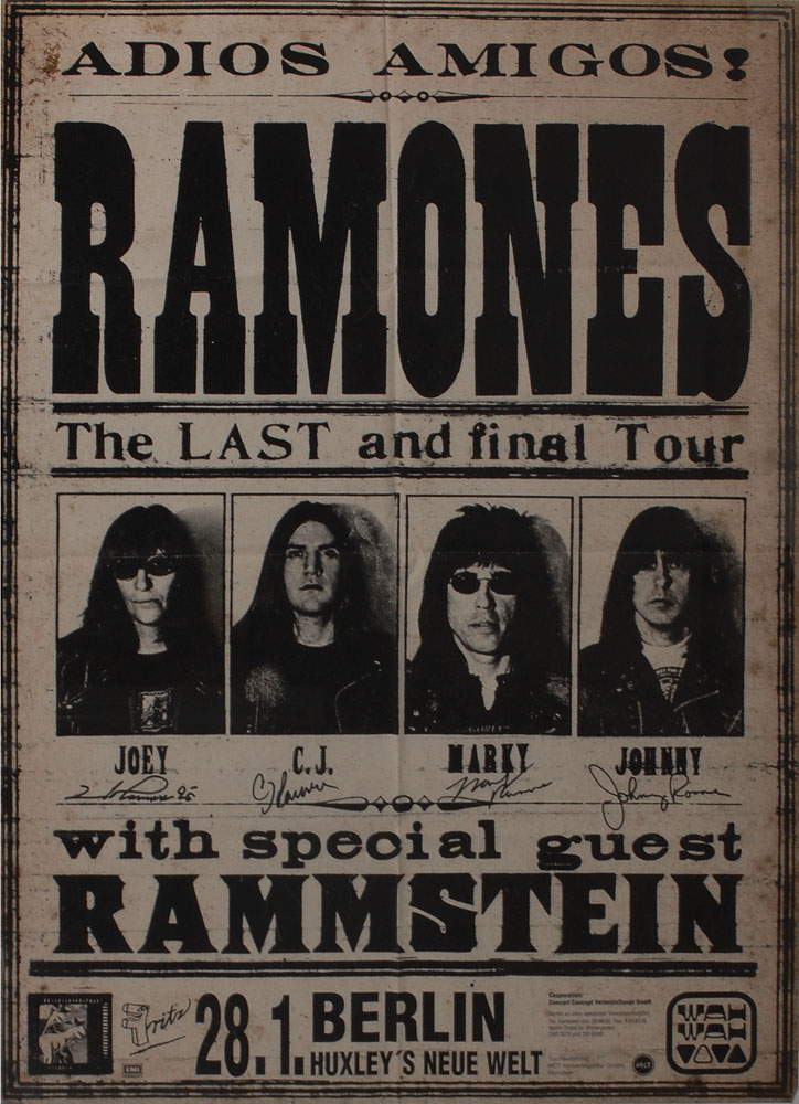 Ramones 1996 Signed Adios Amigos Poster | RR Auction