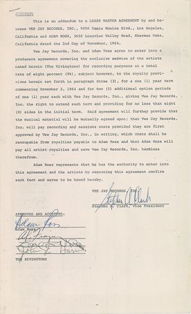 Lot #7203 The Rivingtons Signed Document - Image 1