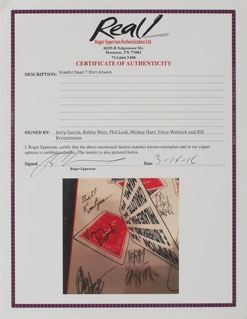 Lot #7124 Grateful Dead Signed Pelon - Image 2