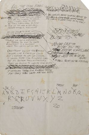 Lot #7385 The Clash: Joe Strummer Handwritten Lyrics - Image 1