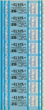 Lot #7077 Elvis Presley Sheet of Unperforated 1977 Concert Tickets - Image 1