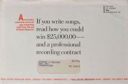 Lot #7438  Prince?s Billboard Contest Offer - Image 1