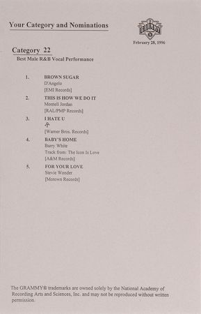 Lot #7434  Prince?s 1996 Grammy Invitation - Image 1