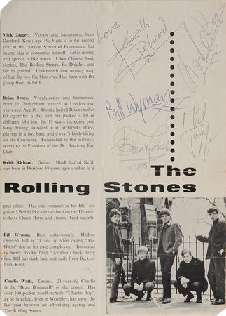 Lot #7095 Rolling Stones Signed Program Page - Image 1