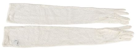 Lot #7441  Prince?s Purple Rain-Worn White Lace Gloves - Image 1