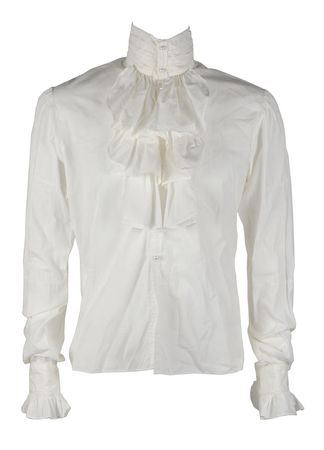 Lot #7468  Prince’s Worn Purple Rain White Button-Down Shirt and Cufflinks - Image 1