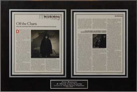 Lot #7294 Joey Ramone?s Money Magazine Article - Image 1