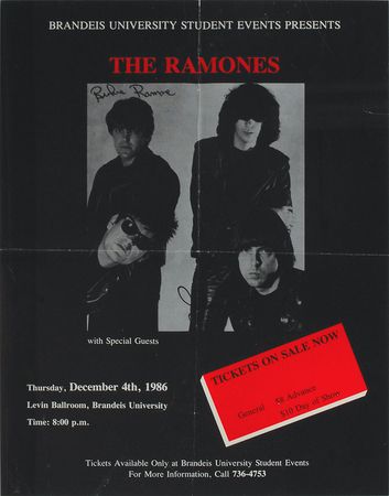 Lot #656 897 Ramones 1986 Brandeis Poster
