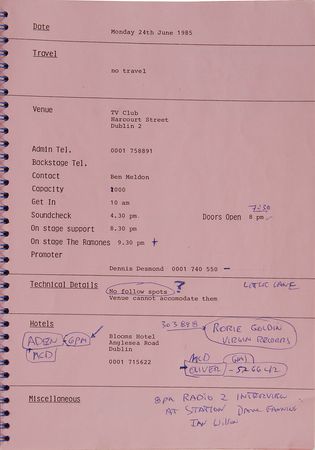 Lot #7348 Ramones Collection of Tour Itineraries - Image 3