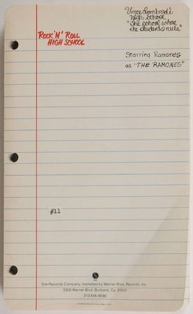 Lot #7345 Ramones Rock and Roll High School Call Sheets and Notebooks - Image 1
