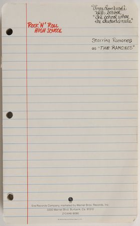 Lot #7345 Ramones Rock and Roll High School Call Sheets and Notebooks - Image 2