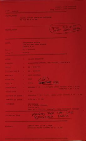 Lot #7349 Ramones Collection of Tour Itineraries - Image 4