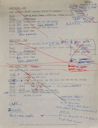 Lot #7349 Ramones Collection of Tour Itineraries - Image 5
