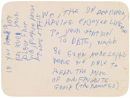 Lot #7288 Joey Ramone Handwritten Notes - Image 1