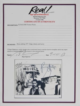 Lot #7393 U2 Signed Photograph - Image 2