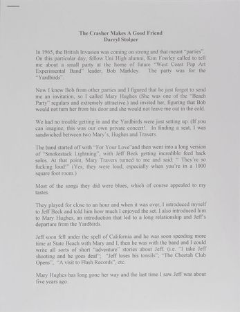Lot #7186 Jeff Beck Autograph Letter Signed - Image 5