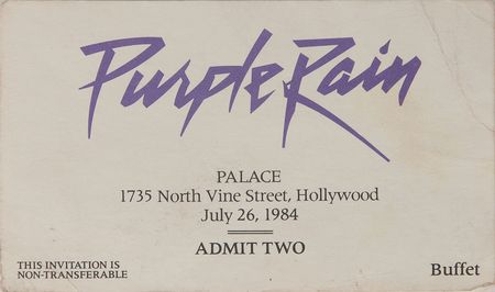 Lot #7489  Prince Pair of Purple Rain Premiere Invitations - Image 3