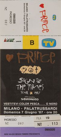 Lot #7494  Prince 1987 'Sign O' the Times' Pair of Concert Tickets - Image 2