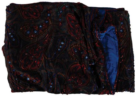 Lot #7503  Prince's Pair of Paris Apartment Paisley Pattern Cloth and Blue and Gold Table Runner - Image 1