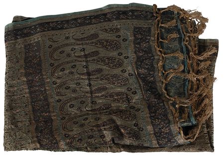 Lot #7503  Prince's Pair of Paris Apartment Paisley Pattern Cloth and Blue and Gold Table Runner - Image 2