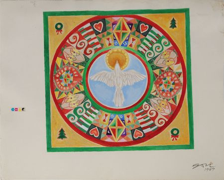 Lot #7516  Prince 1989 Christmas Card Original Artwork - Image 1