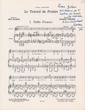 Lot #548 Francis Poulenc Sheet Music - Image 1