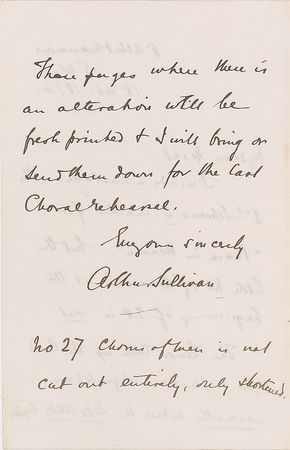 Lot #558 Arthur Sullivan Handwritten Letters Signed - Image 2