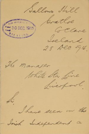 Lot #232  Titanic: Daniel Keane - Image 1