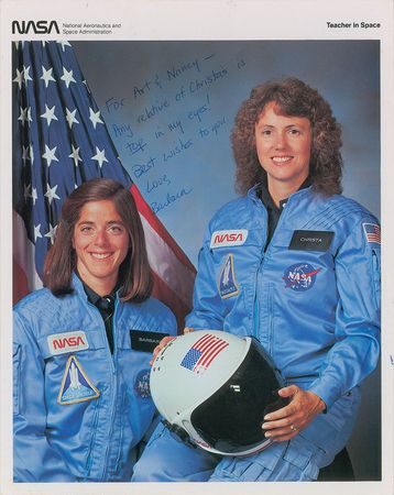 Lot #370 Christa McAuliffe and Barbara Morgan Signed Photograph - Image 1