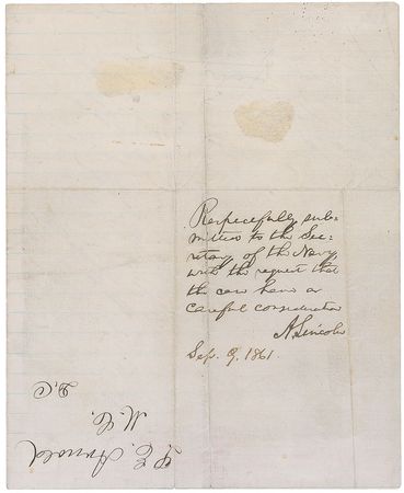 Lot #30 Abraham Lincoln: Fighting to keep Maryland in the Union, Lincoln recommends a lieutenant who 
