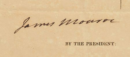 Lot #12 James Monroe and John Quincy Adams: Monroe and Adams issue ship's papers for 