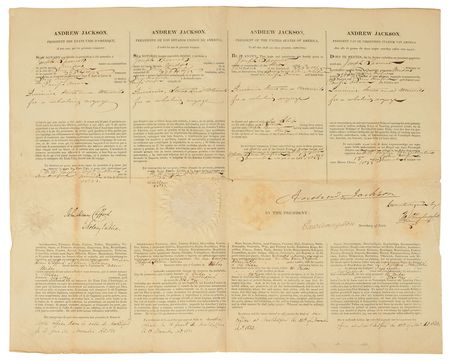 Lot #18 Andrew Jackson: Four-language pass for a