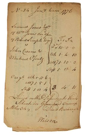 Lot #303 James Wilson Signed Document - Image 1