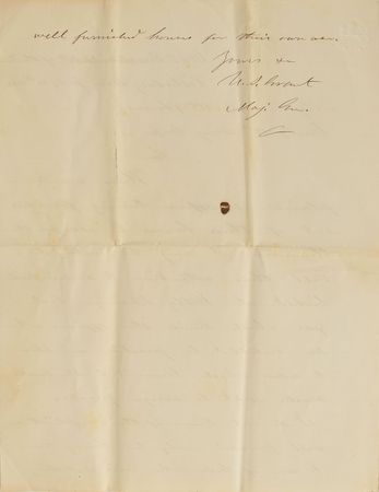 Lot #38 U. S. Grant: Grant pens a fellow general over 