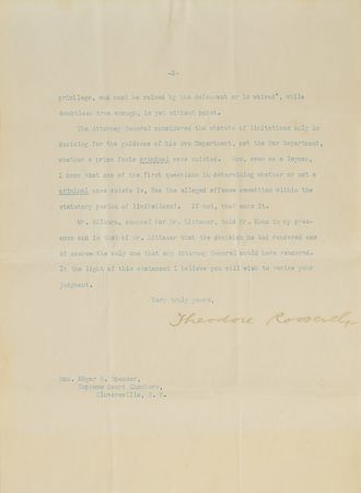 Lot #47 Theodore Roosevelt: Scandal involving 